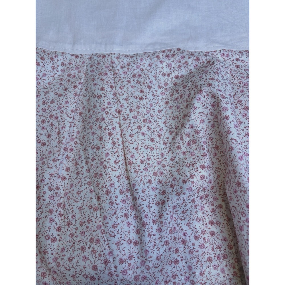 Girls Pink Calico Ditzy Floral Print Crib Skirt Shabby Chic Cottagecore Feminine - Picture 9 of 14